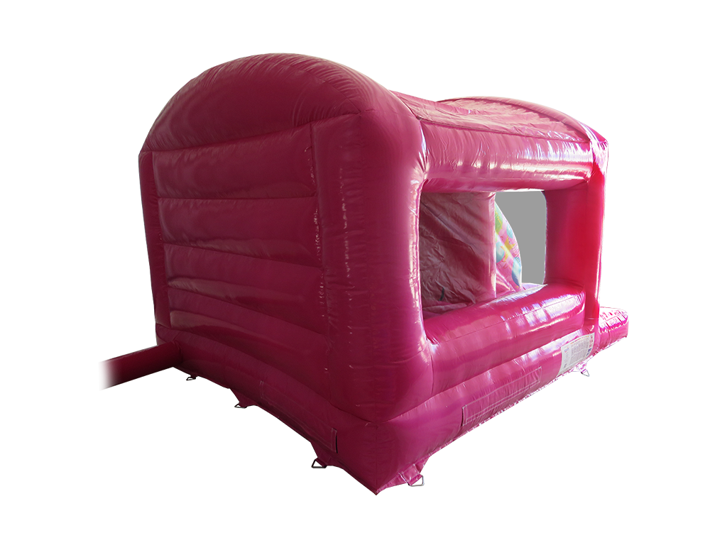 Boîte de saut et toboggan de fête rose