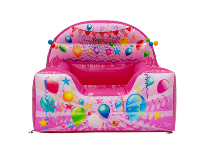 Pink Party High Back Inflatable Ball Pool