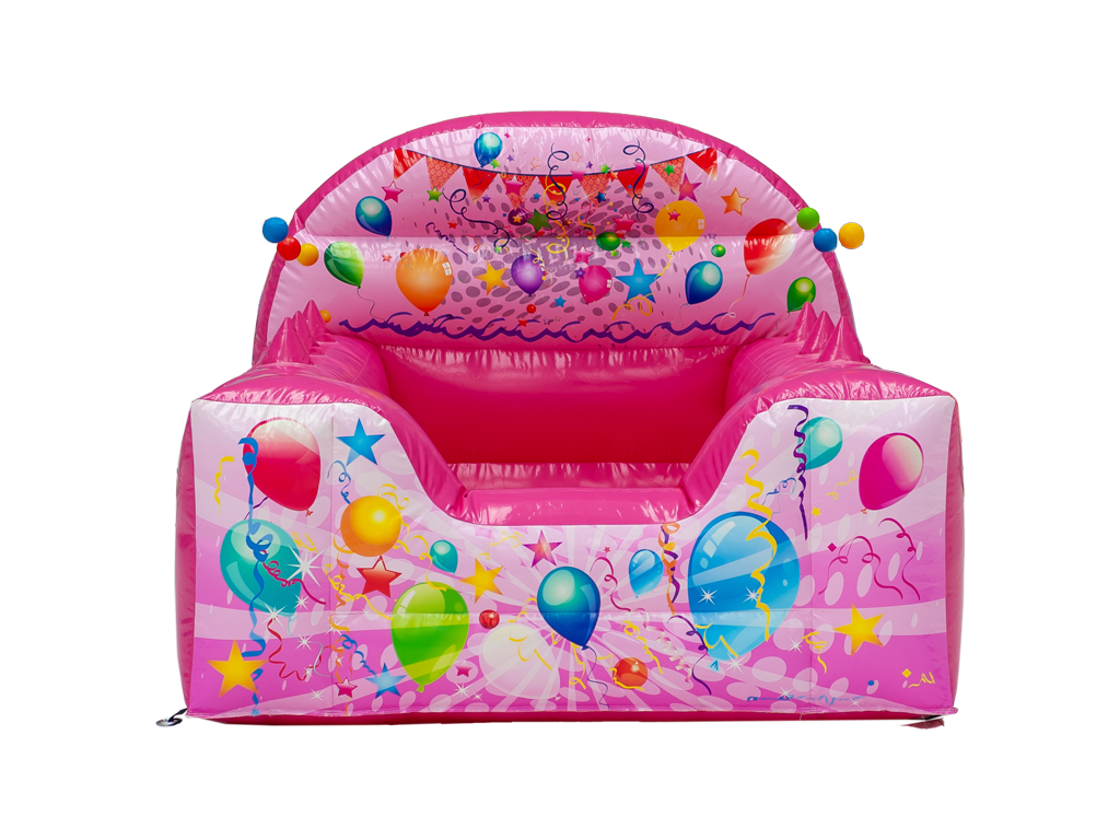 Pink Party High Back Inflatable Ball Pool