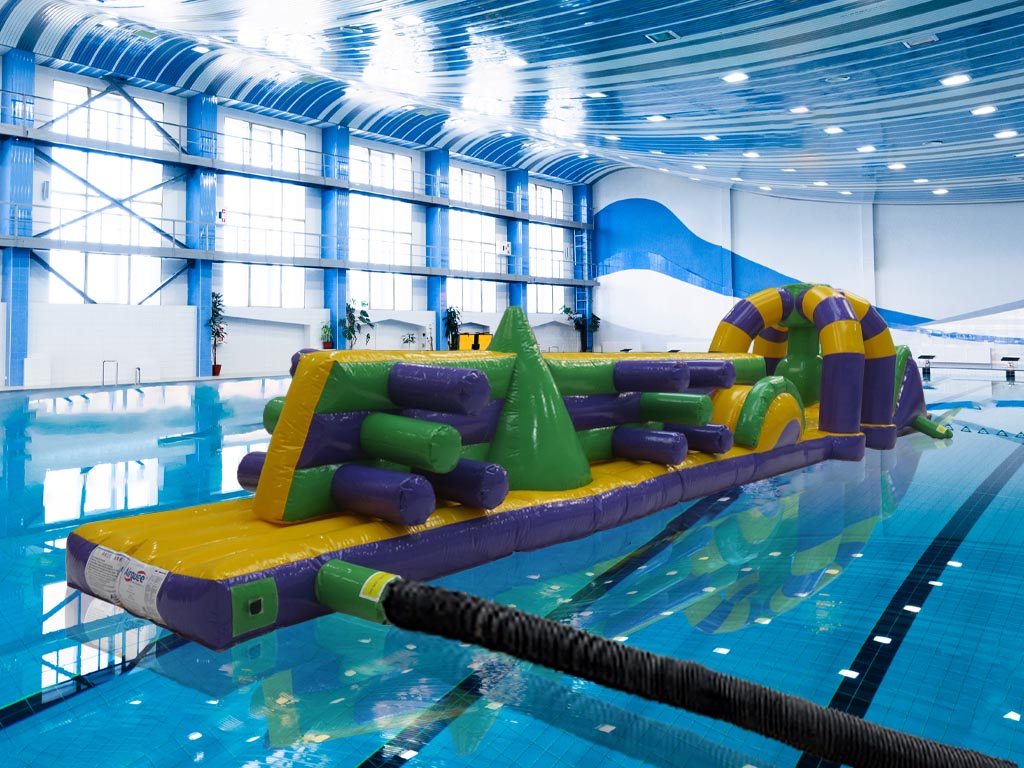 Piscine gonflable Double Trouble violette et jaune de 15m