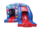 Blauw & Rood Feest Box Spring en Glijbaan