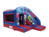 Blauw & Rood Feest Box Spring en Glijbaan