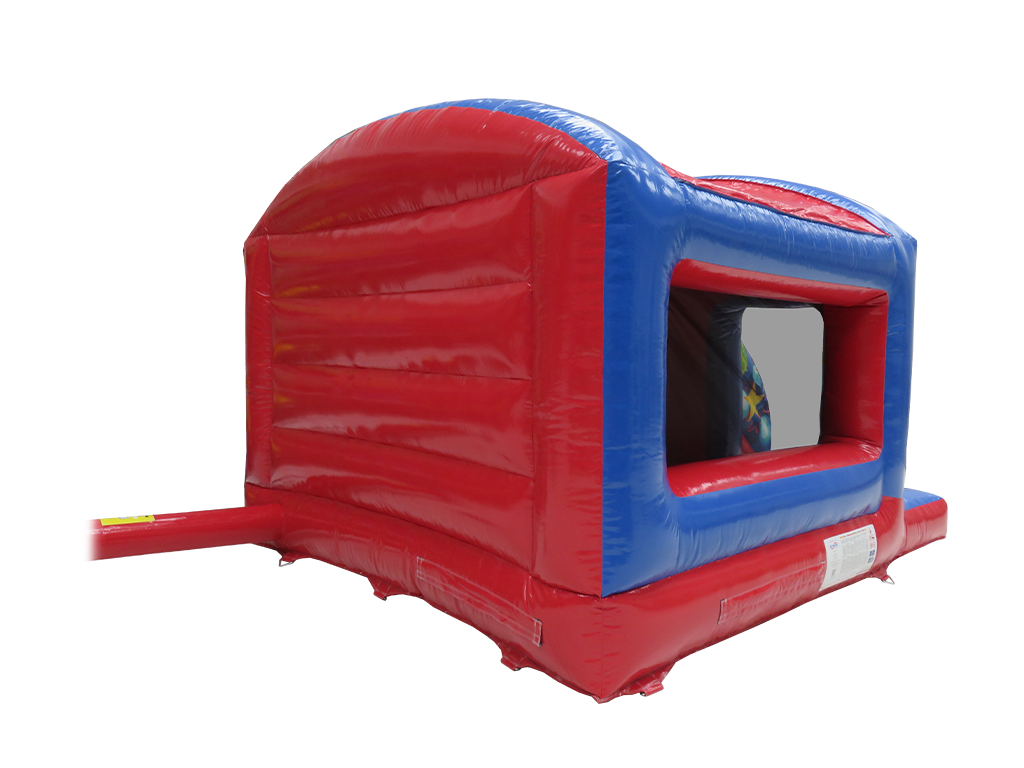 Blauw & Rood Feest Box Spring en Glijbaan