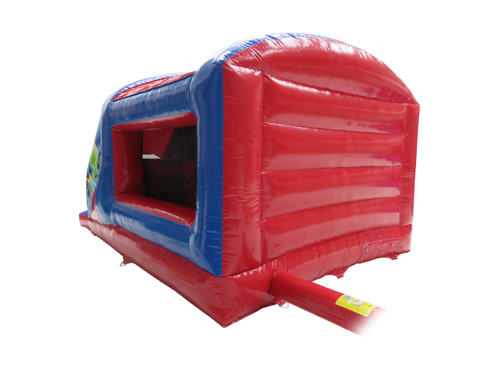Blauw & Rood Feest Box Spring en Glijbaan