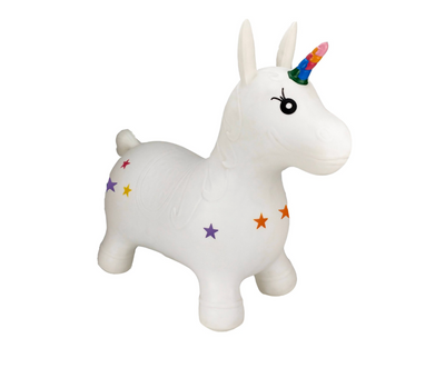 Rainbow unicorn happy hopperz with a free hand pump 