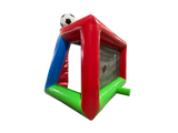 Airquee 3D Football Shootout inflatable game with a red, blue, and green frame and a 3D inflatable football on top.