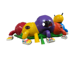 Airquee 1 Part Adventure Caterpillar inflatable obstacle course with colourful segments for children's play events.