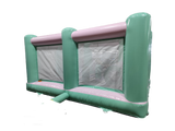 Airquee pastel mint and lilac midi bouncer with mesh panels for high visibility and safe commercial play.