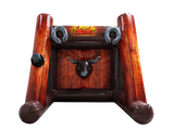 Airquee Ring the Rodeo inflatable game with timber-effect artwork, horseshoe details, and a 3D bull head target.