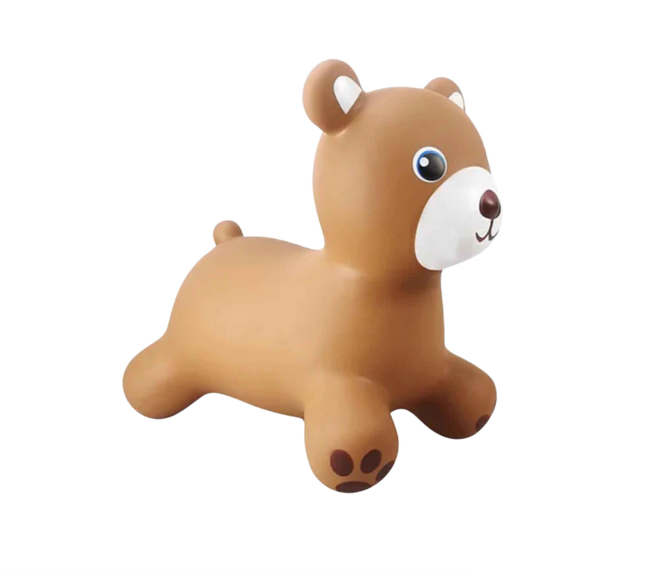 Airquee Teddy Bear Happy Hopperz inflatable ride-on toy for toddlers in brown with easy-grip ears