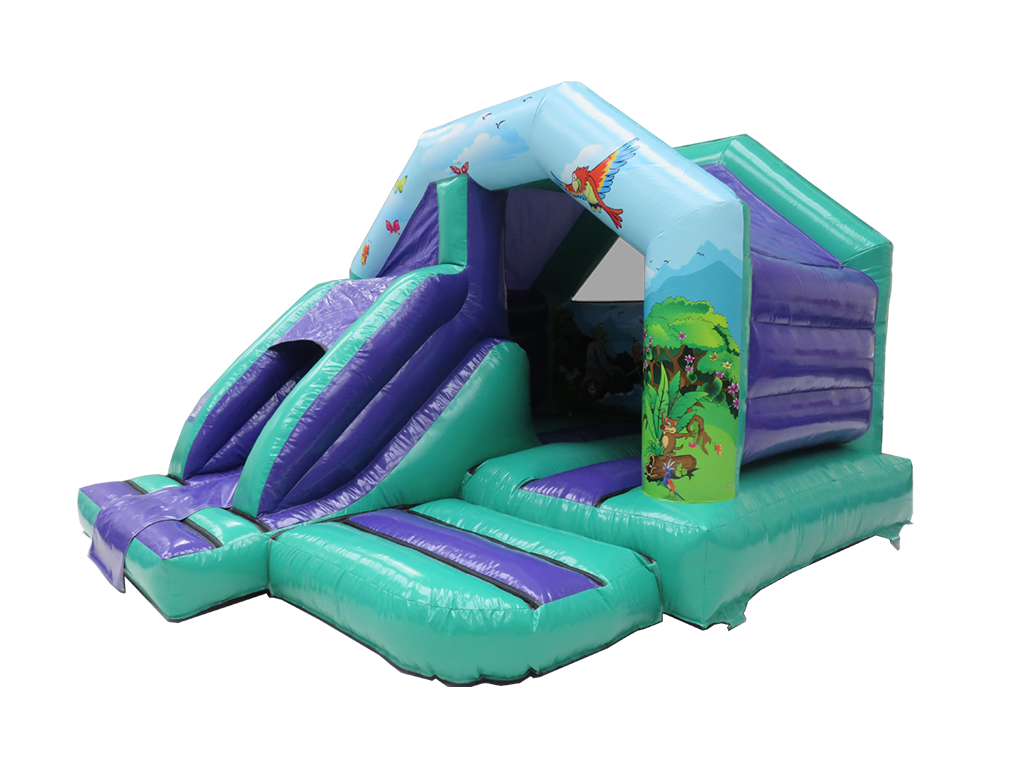 15x12ft Jungle Front Slide Combi Bouncy Castle With Slide Airquee