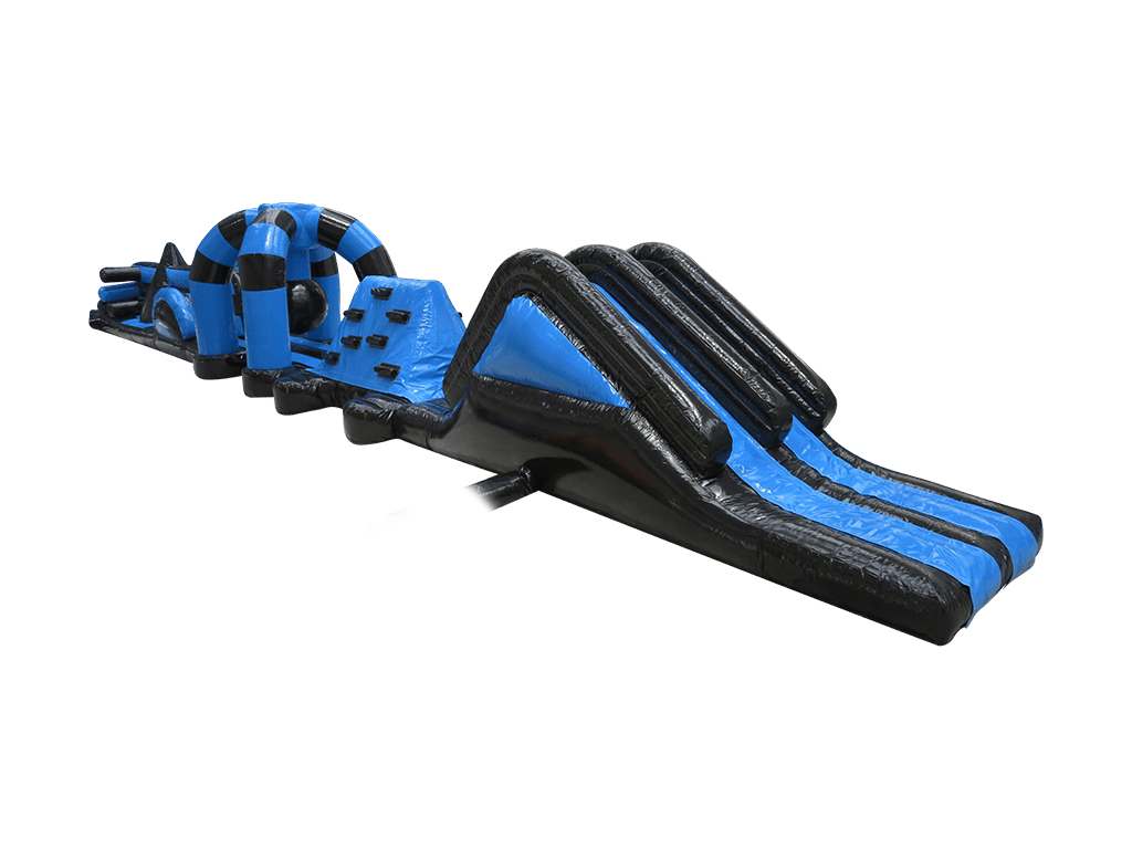 18m Blue Super Double Trouble Pool Inflatable Aqua Run Airquee