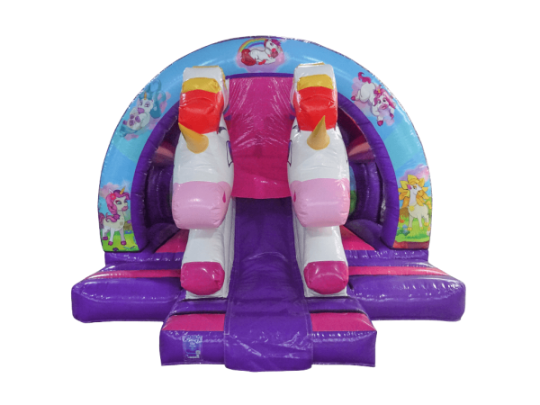 AQ8527 - 15 x 15ft Front Slide Unicorn Curved Bouncer AQ8527 - 15 x 15ft Front Slide Unicorn Curved Bouncer