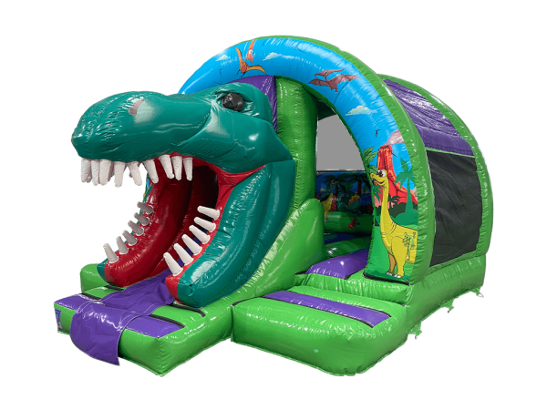 AQ8507 - 16ft x 14ft 3D Dino Curved Front Slide Bouncer-2