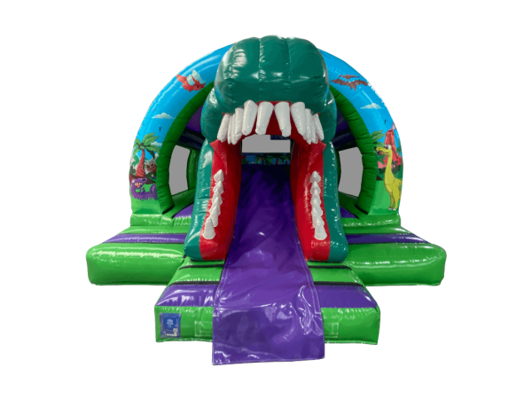 AQ8683 - 18 x 15ft 3D Dino Curved Front Slide Combi AQ8683 - 18 x 15ft 3D Dino Curved Front Slide Combi