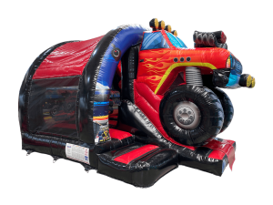 AQ8649 - 16 x 14ft 3D Monster Truck Curved Front Slide Bouncer-6