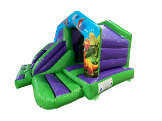 15x15ft Dino Twin Lane  Front Slide Combi